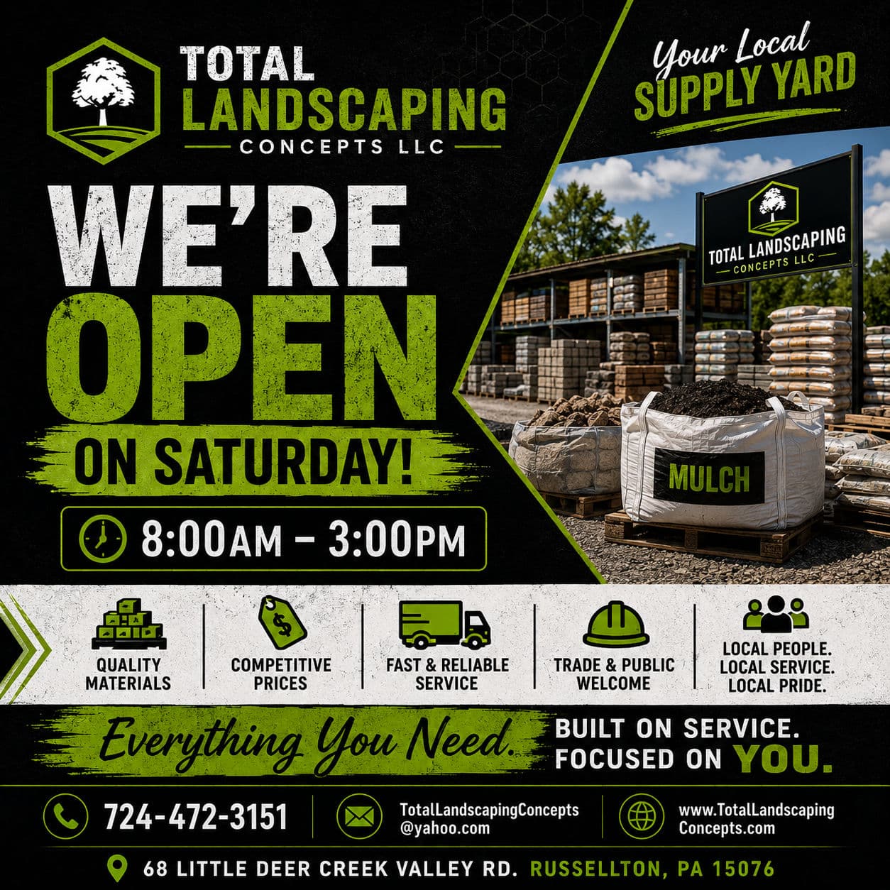 Our Russellton Supply Yard Is Open on Saturdays image