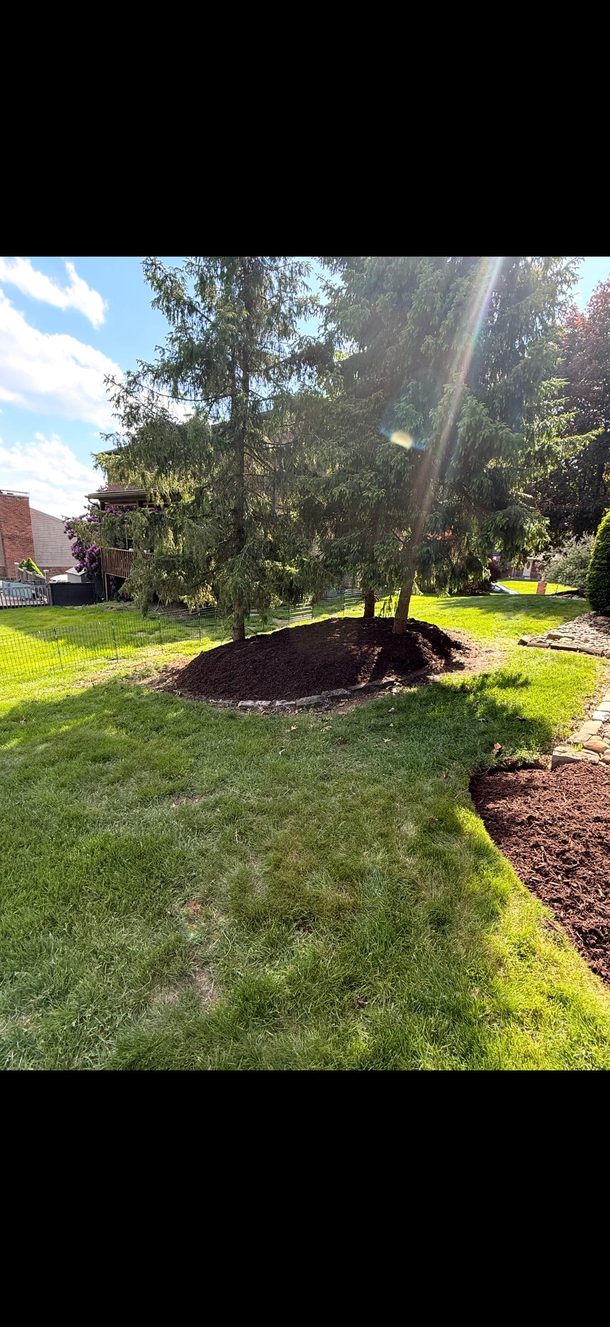 Gallery photos for Full Bed Cleanup and Cherry Brown Mulch Install Done Right: Image #1