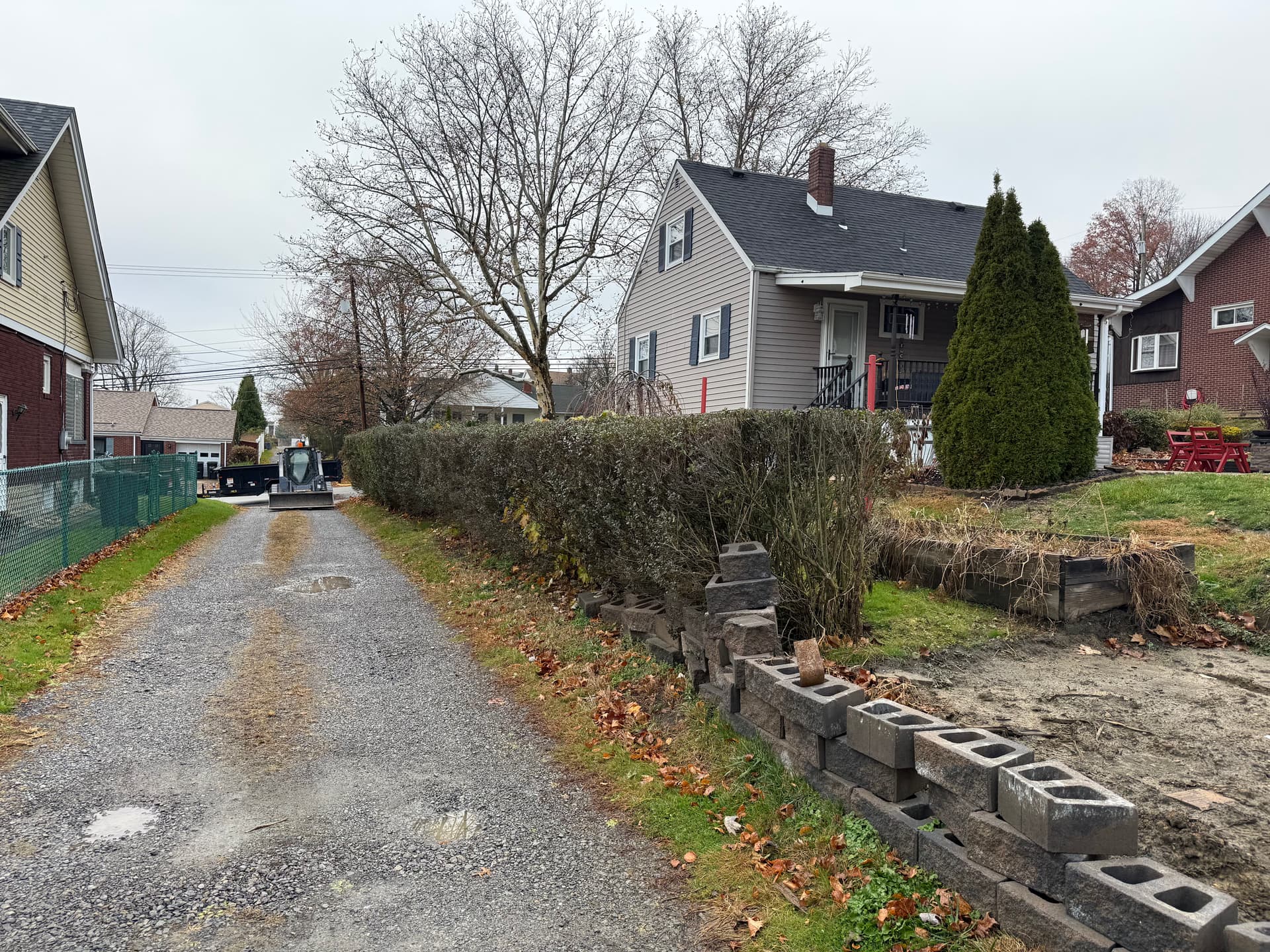 Gallery photos for Backyard Makeover with Vinyl Fence and Retaining Walls: Image #1